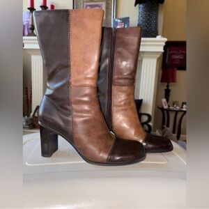 Very comfortable Predictions Multi-Tone Brown Heeled Boots 8